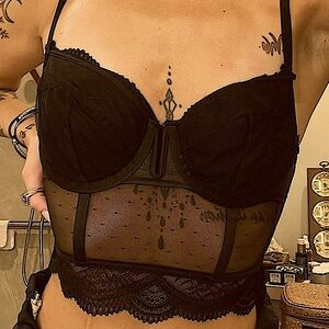 mesh & lace corset top